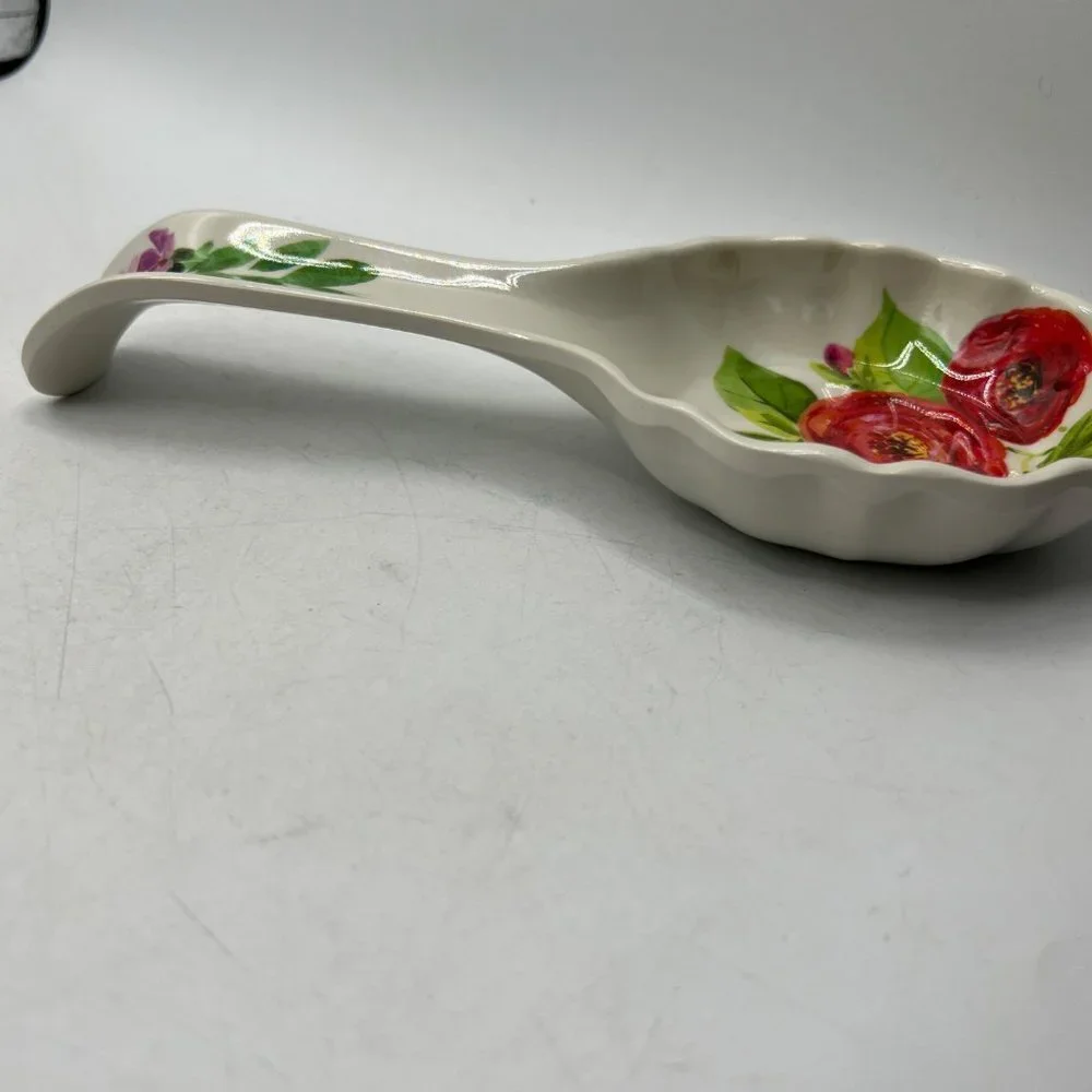 PIONEER WOMAN White/Floral CLARA Melamine SPOON REST